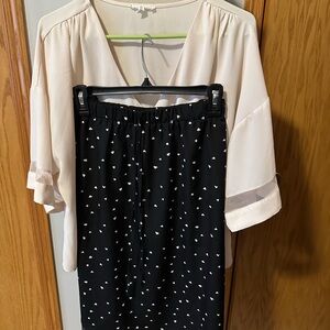 Maurices Black Skirt with White Dots